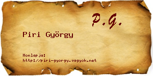 Piri György névjegykártya